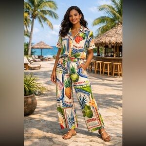 3 pieces set 55% Linen Rachel Zoe set size S.